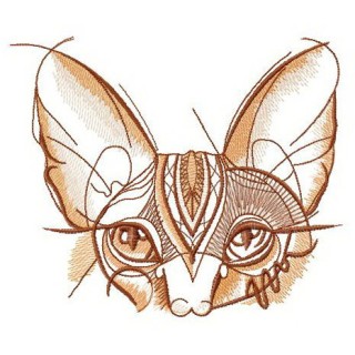 Attentive cat embroidery design - Embroidery Design