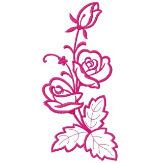 Pink rose embroidery design - Embroidery Design