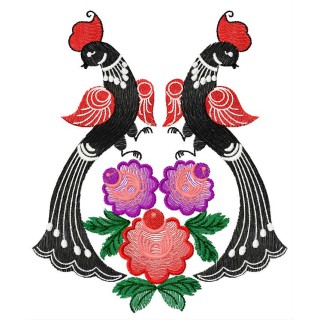 Peacock pair embroidery design - Embroidery Design