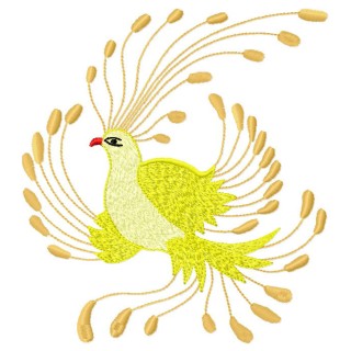 Golden bird embroidery design - Embroidery Design