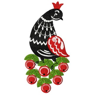Fantastic bird and berries embroidery design - Embroidery Design
