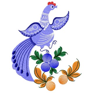Fantastic bird and berries 2 embroidery design - Embroidery Design