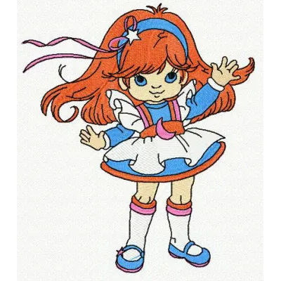 Moonglow embroidery design featuring a whimsical moon and stars, perfect for stitching on t-shirts and blankets.