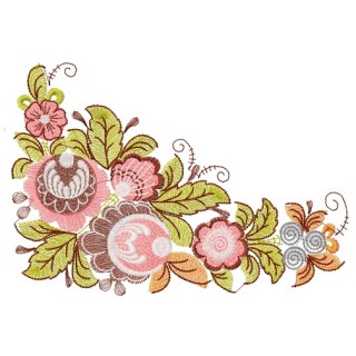 Flower corner 3 embroidery design - Embroidery Design