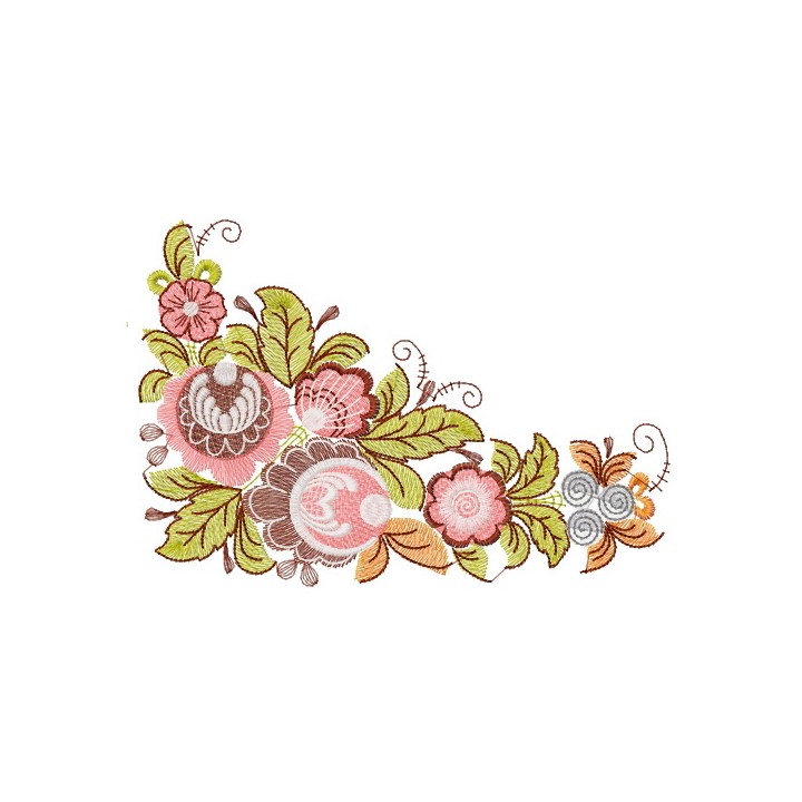 Flower corner 3 embroidery design - Embroidery Design