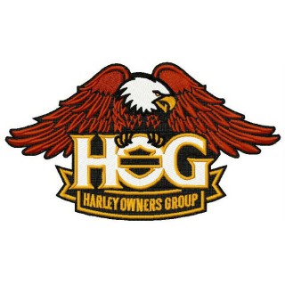 Harley owners group logo embroidery design - Embroidery Design