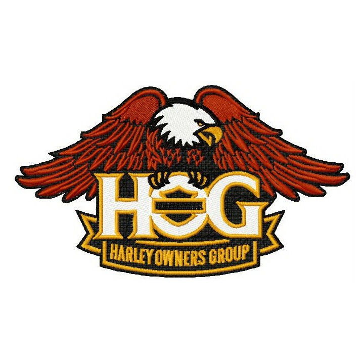 Harley owners group logo embroidery design - Embroidery Design