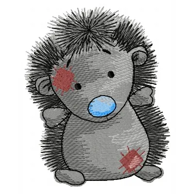 Konker embroidery design featuring an adorable hedgehog, perfect for stitching on t-shirts or tote bags.
