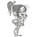 Vanellope sketch 2 embroidery design from Wreck-It Ralph, showcasing a whimsical character for creative stitching projects.