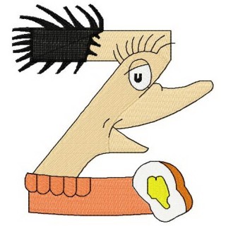 Dr. Seuss alphabet letter Z embroidery design - Embroidery Design