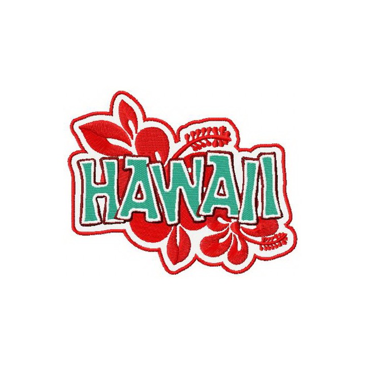 Hawaii badge 3 embroidery design - Embroidery Design