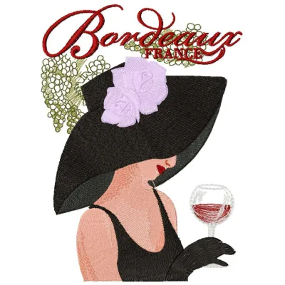 Preview of the French Coquette 2 embroidery design featuring elegant motifs for women's apparel.