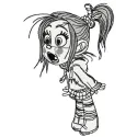 Vanellope sketch embroidery design featuring a playful character from Wreck-It Ralph, perfect for stitching on various fabri…