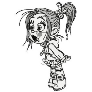 Vanellope sketch embroidery design - Embroidery Design