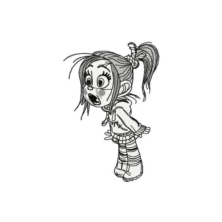 Vanellope sketch embroidery design - Embroidery Design