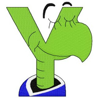 Dr. Seuss alphabet letter Y embroidery design - Embroidery Design