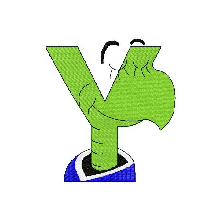 Dr. Seuss alphabet letter Y embroidery design - Embroidery Design