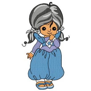 Indigo curious embroidery design - Embroidery Design