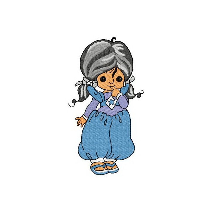 Indigo curious embroidery design - Embroidery Design