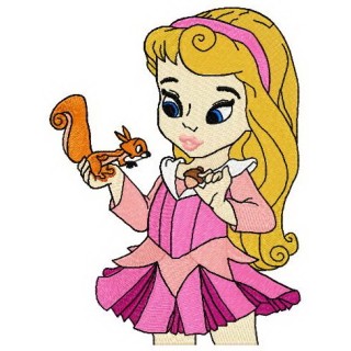 Young Aurora embroidery design - Embroidery Design