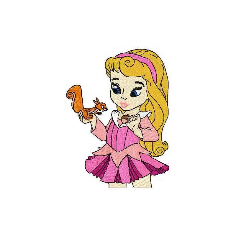 Preview of Young Aurora embroidery design featuring a whimsical Sleeping Beauty motif for creative stitching.