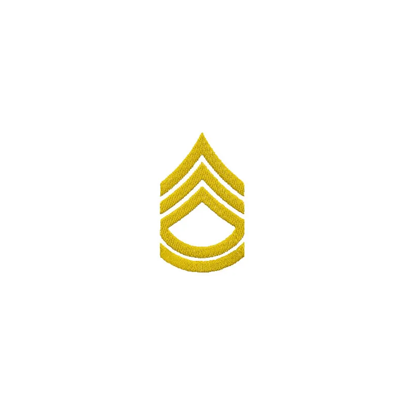IS Army sergeant 1st class chevron embroidery design showcasing a detailed military logo for stitching on apparel.