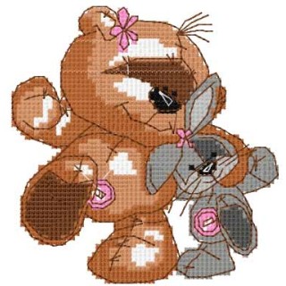 Teddy dance with bunny embroidery design - Embroidery Design
