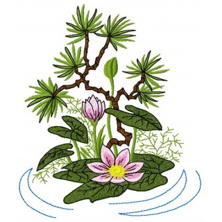 Lotus flower embroidery design - Embroidery Design