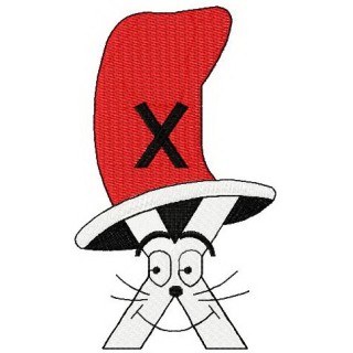 Dr. Seuss alphabet letter X embroidery design - Embroidery Design