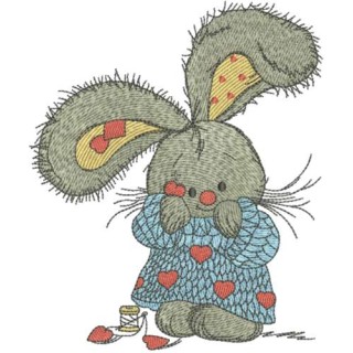 Bunny in love embroidery design - Embroidery Design