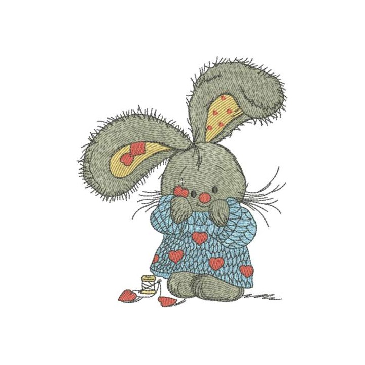 Bunny in love embroidery design - Embroidery Design