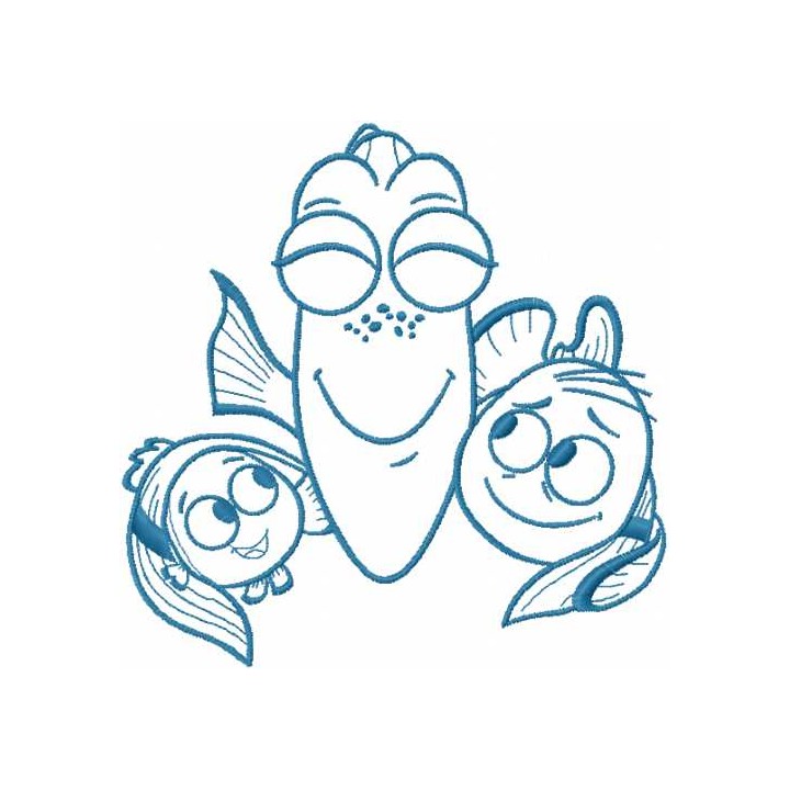 Nemo Marlin Dory 3 embroidery design - Embroidery Design