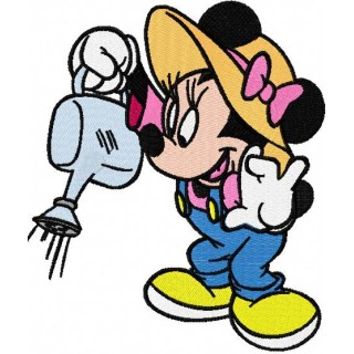 Minnie Mouse gardener 2 embroidery design - Embroidery Design