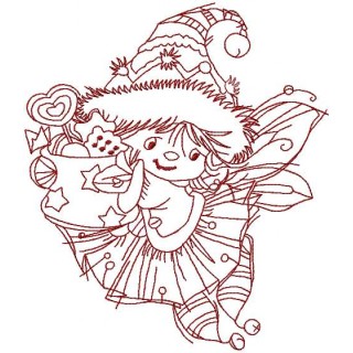 Little cute Christmas Angel embroidery design - Embroidery Design