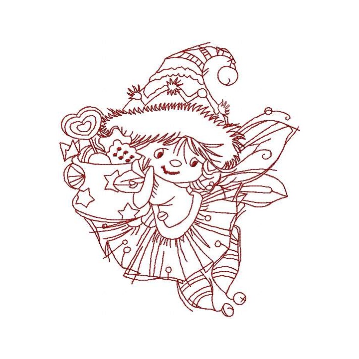 Little cute Christmas Angel embroidery design - Embroidery Design