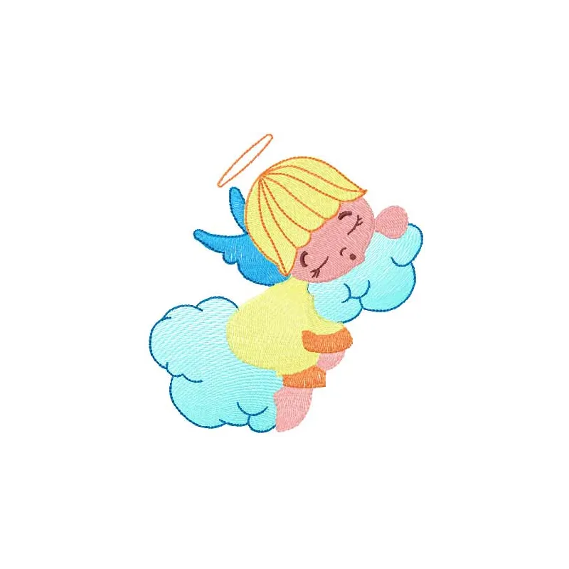 Sleeping angel 4 embroidery design preview showcasing a serene angel motif for creative stitching projects.