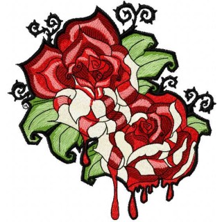 Blood roses embroidery design - Embroidery Design
