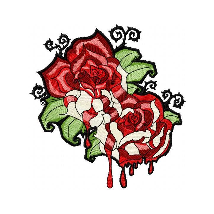 Blood roses embroidery design - Embroidery Design