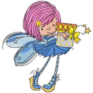 Happy Birthday Fairy embroidery design - Embroidery Design