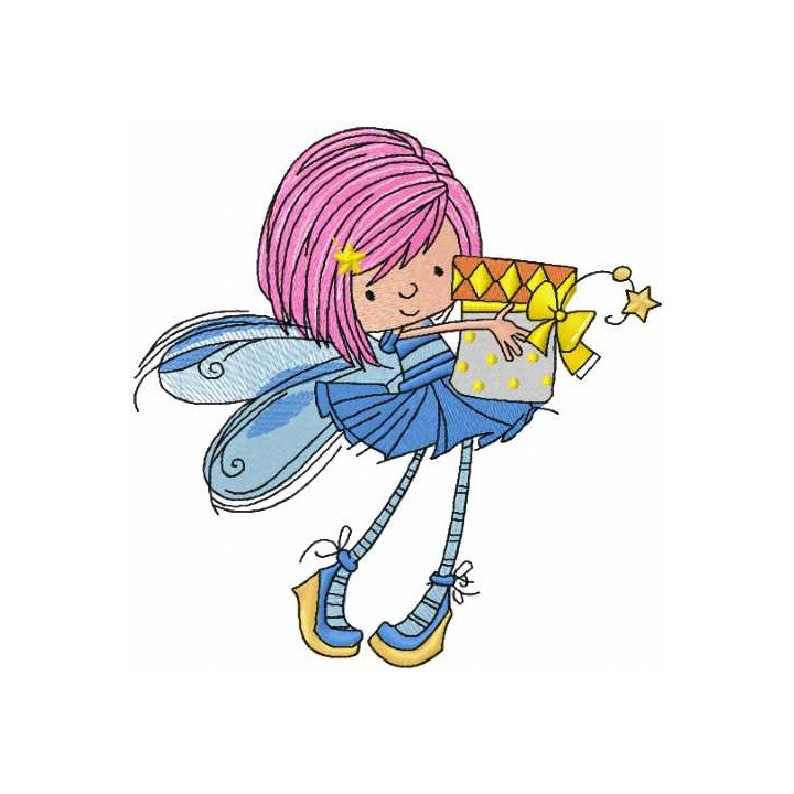Happy Birthday Fairy embroidery design - Embroidery Design