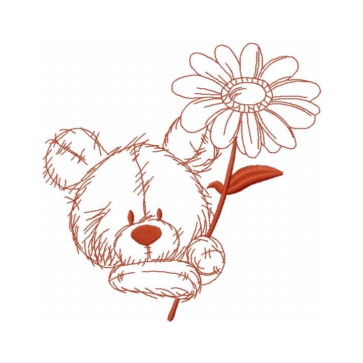 Brown Teddy Bear embroidery design - Embroidery Design