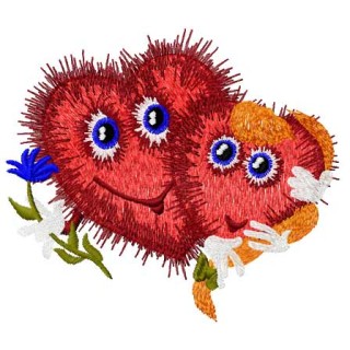 Two happy hearts 2 embroidery design - Embroidery Design