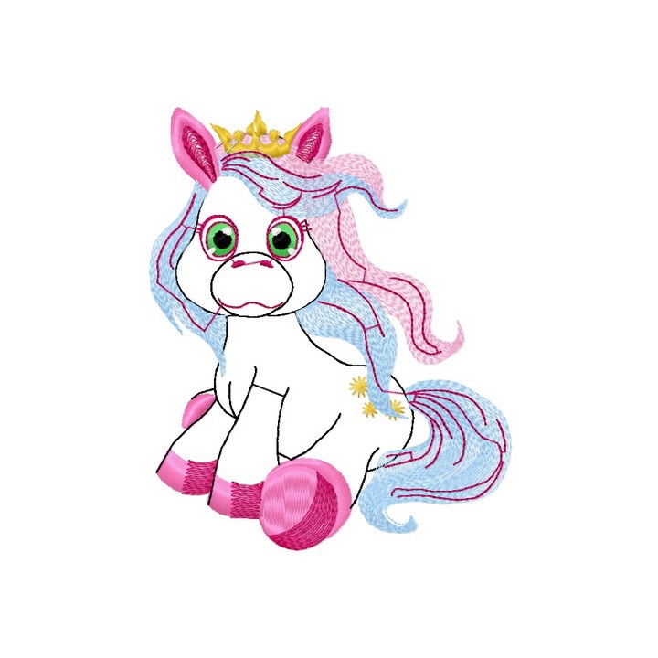 Royal pony embroidery design - Embroidery Design