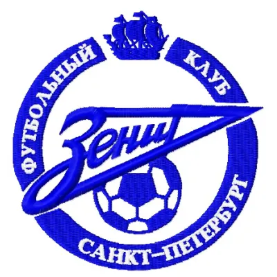 Zenit FC logo embroidery design preview showcasing intricate details for stitching on apparel or accessories.