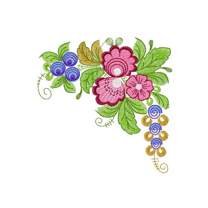 Flower corner 2 embroidery design - Embroidery Design