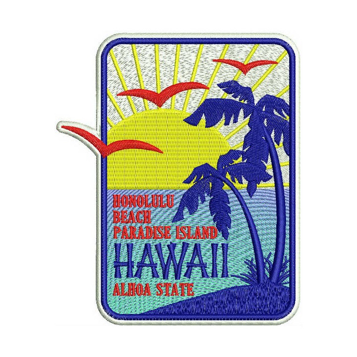 Hawaii badge 2 embroidery design - Embroidery Design