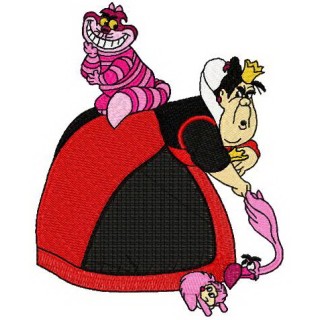 Queen playing cricket embroidery design - Embroidery Design