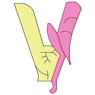 Dr. Seuss alphabet letter V embroidery design - Embroidery Design