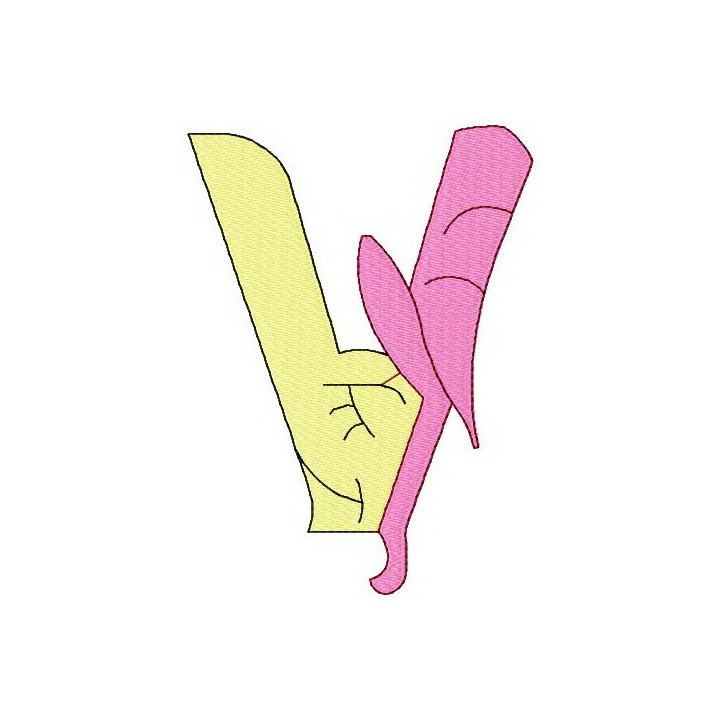 Dr. Seuss alphabet letter V embroidery design - Embroidery Design