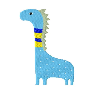 Preview of Dino 1 embroidery design featuring a playful dinosaur motif, ideal for stitching on t-shirts and baby onesies.